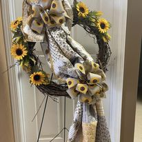 Grapevine Wreath with Quilt